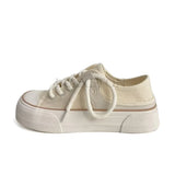 Women Canvas Sneakers Non Slip Lace Up Flats