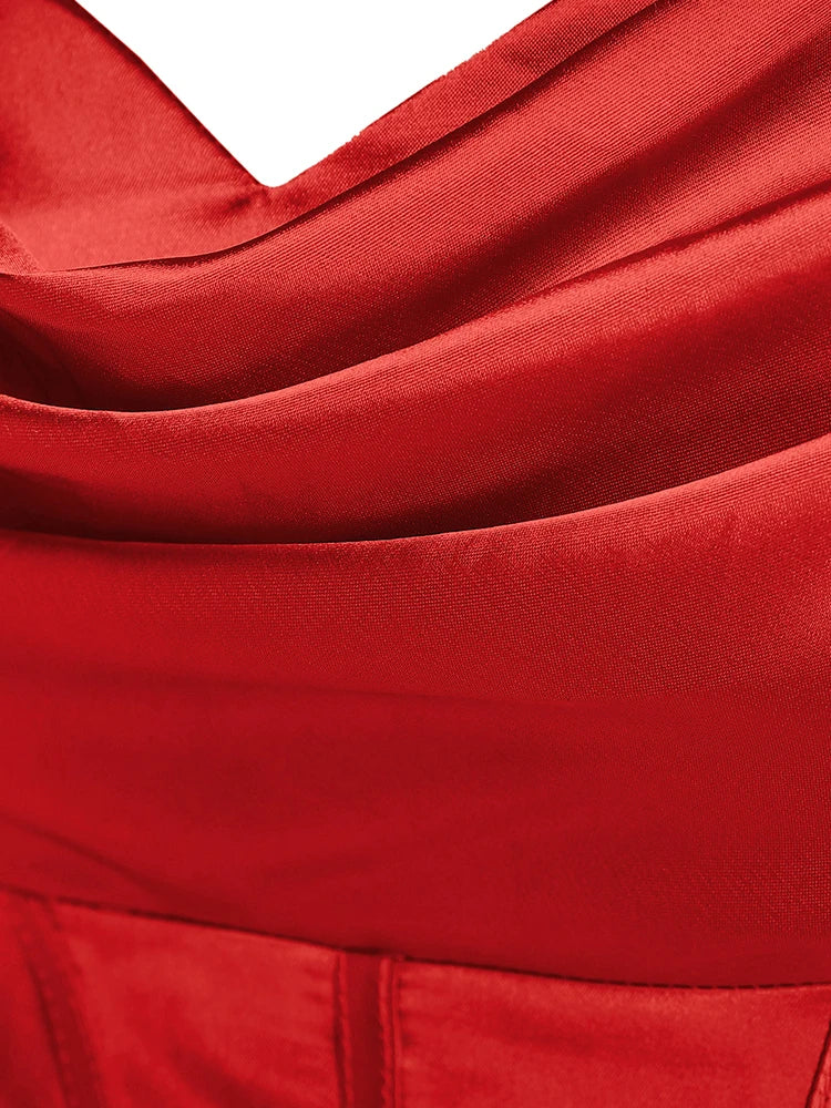 Scarlet Satin Corset Dress