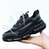 Men Rotary Buckle Steel Toe Safety Shoes