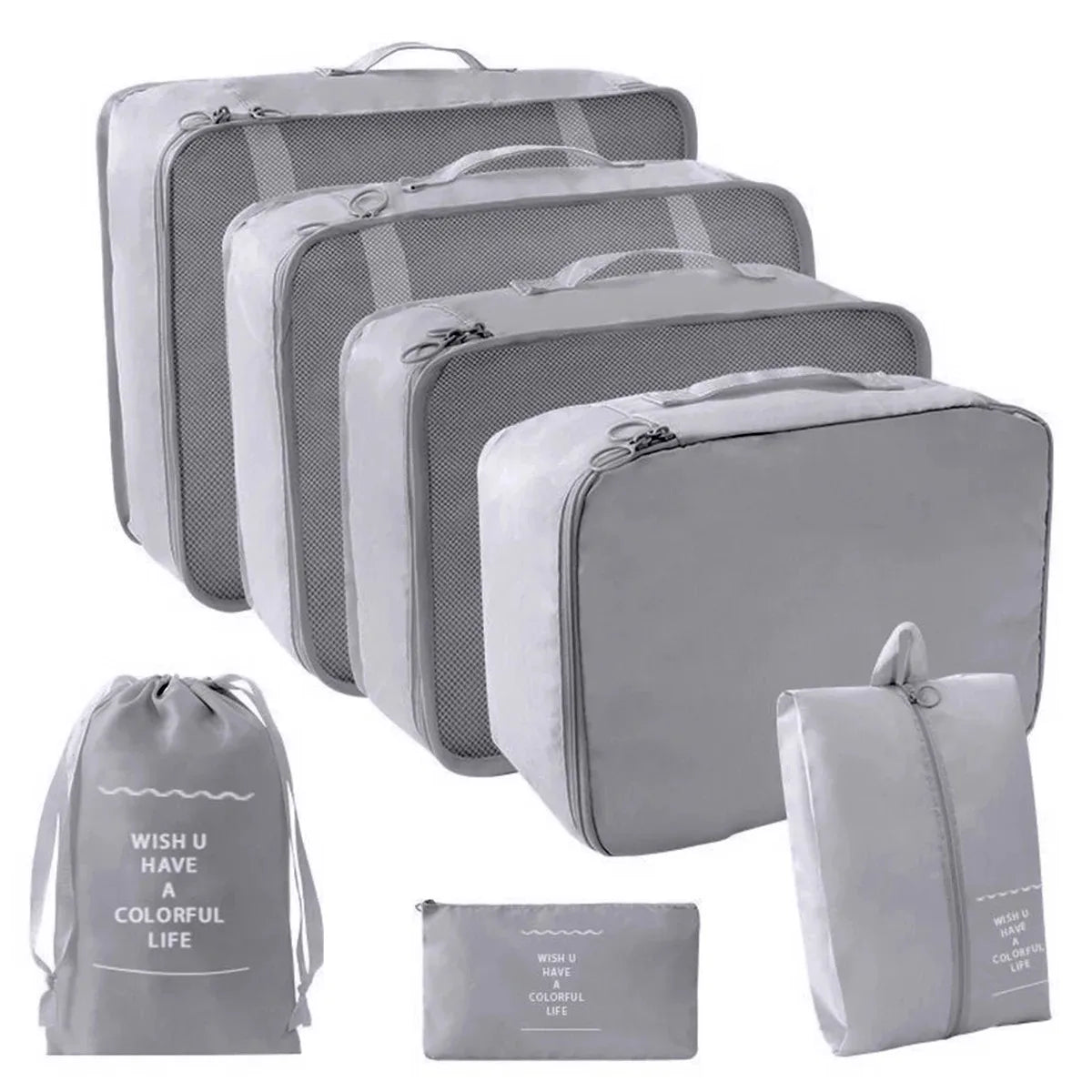 7-Piece Travel Packing Organizer Set – Folding Luggage Cubes