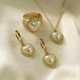 Women’s Round Pearl 3-Piece Jewelry Set