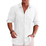 Men Linen Long Sleeve Shirt