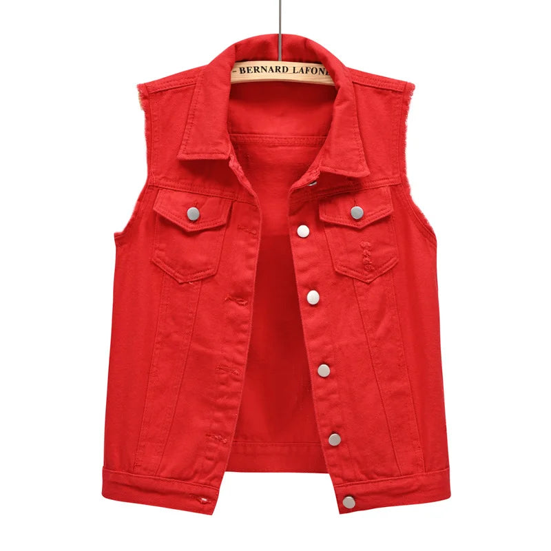 Elegant Vintage Denim Vest for Women