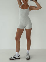 CurveMuse™ – Ribbed Sleeveless Bodycon Playsuit (Sleek, Hugging & Sexy)