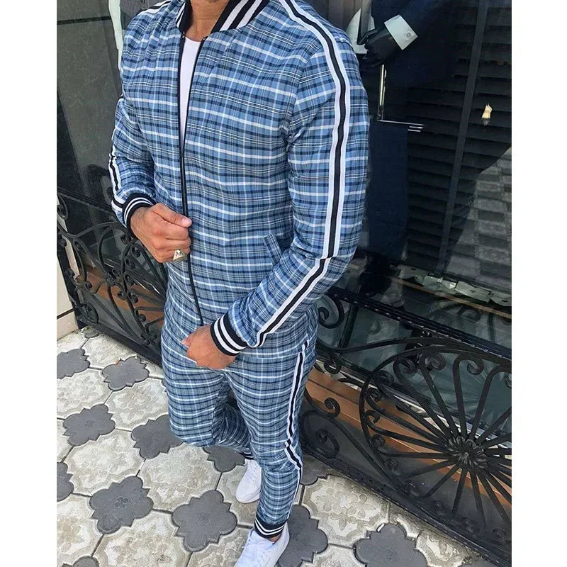 Men's Checkered Sports Tracksuit