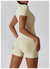 Women Summer Zipper Yoga Jumpsuit