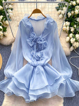 Women's Floral Chiffon Mini Dress