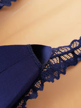 Women Contrast Lace Bra Set