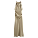 Luxe Satin Midi Elegance Dress