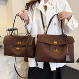 Frosted Leather Shoulder Bag
