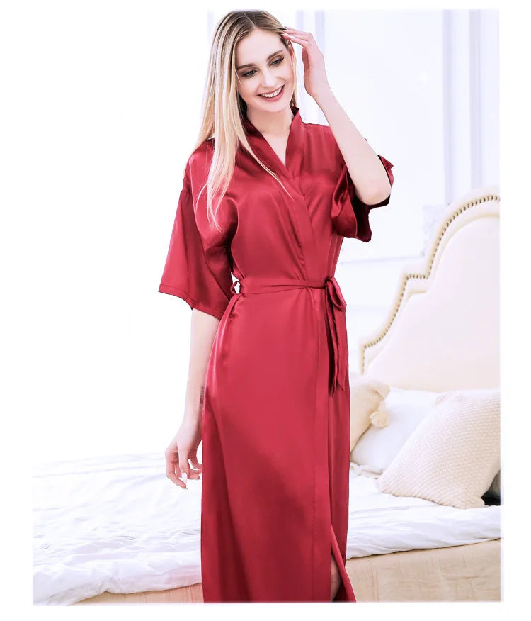 Luna Satin Belted Robe