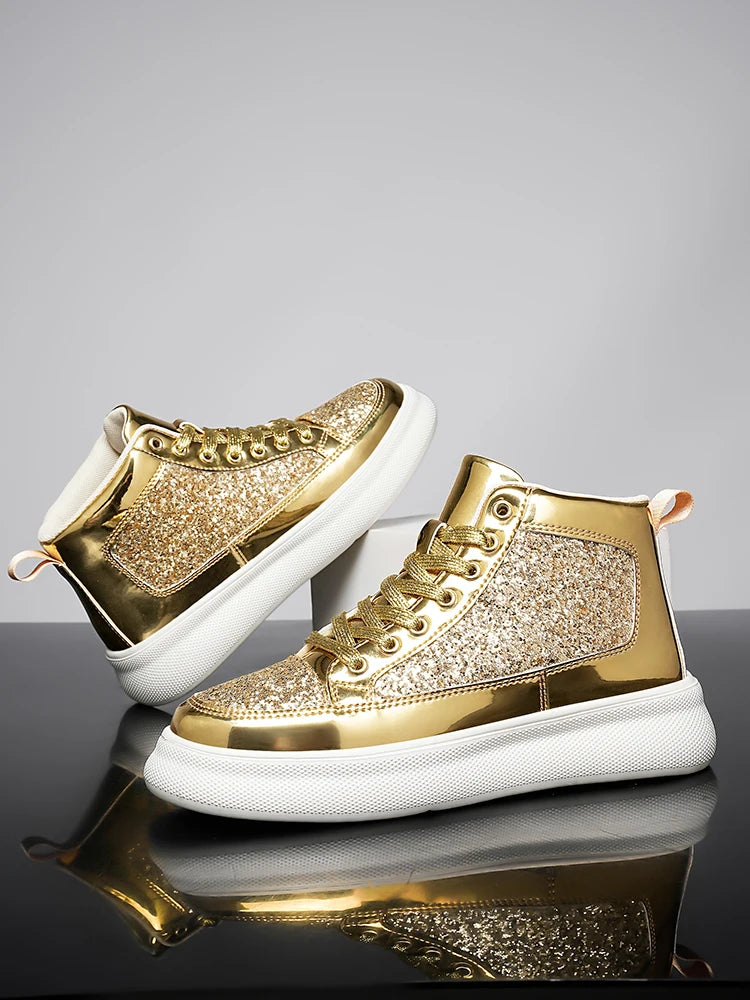 Pink Bling High Top Fashion Skate Shoes