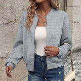Casual Zipper Baseball Collar Women's Jacket