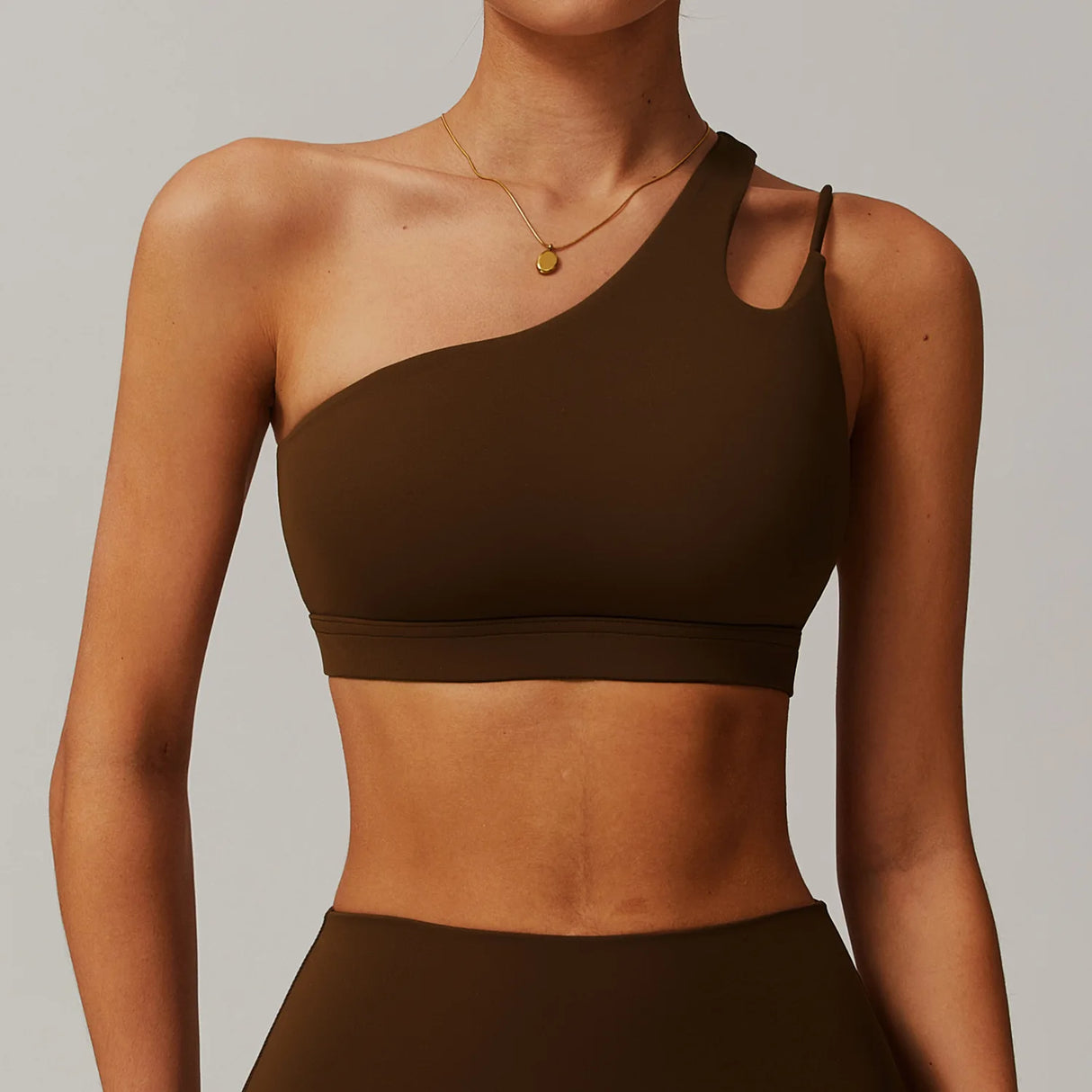 Women Oblique Shoulder Sports Bra