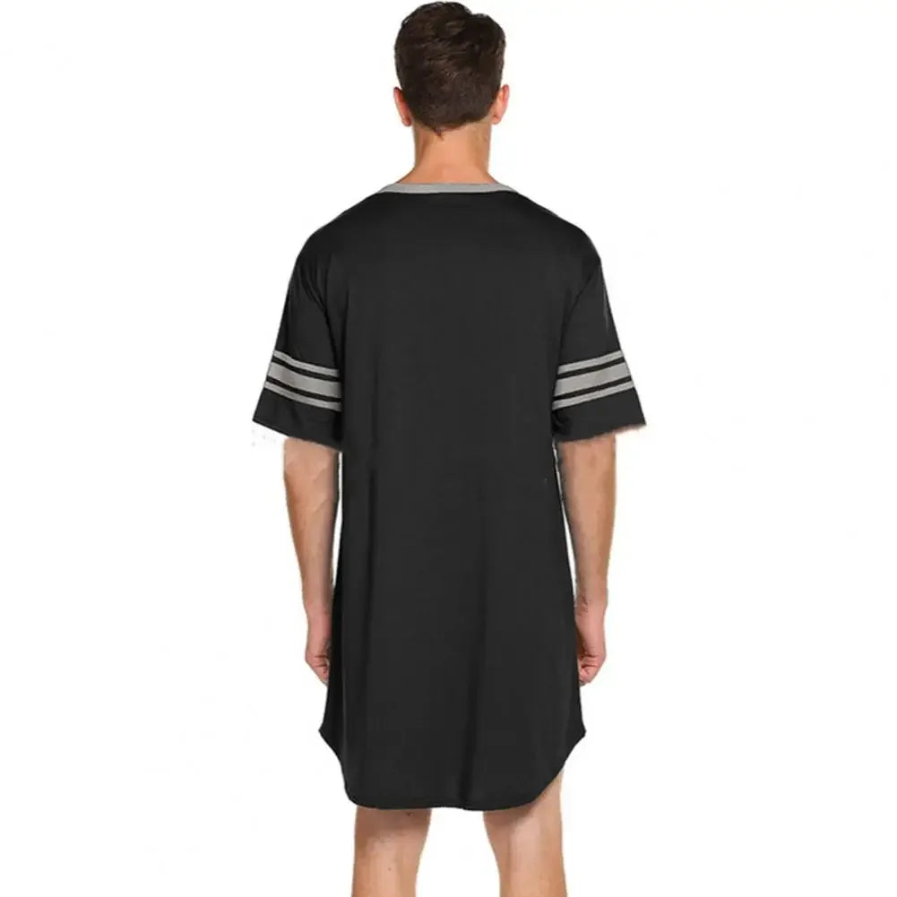 Men’s Contrast Sleep Shirt Robe