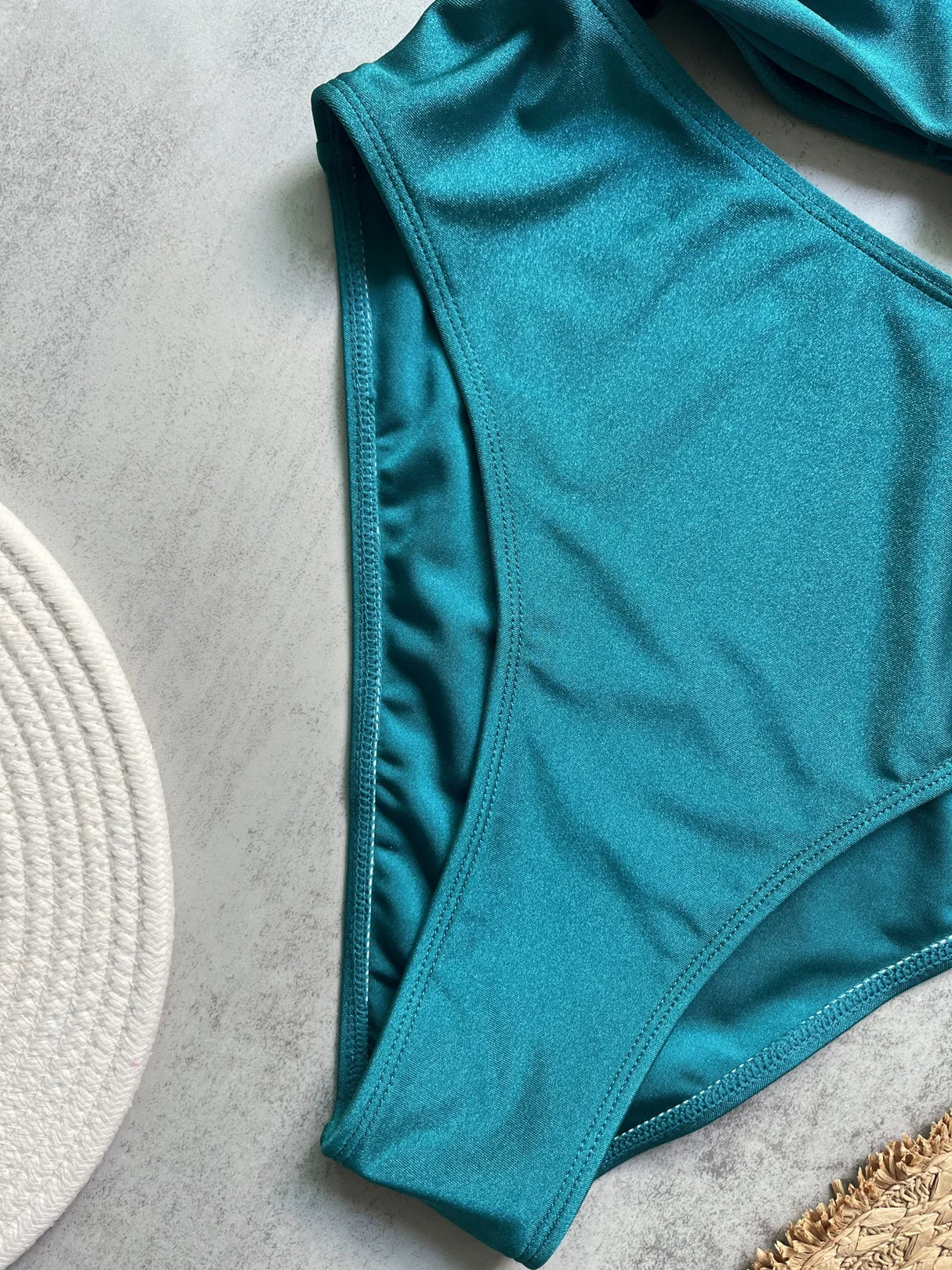 Women Metal Ring Bandeau Swimsuit