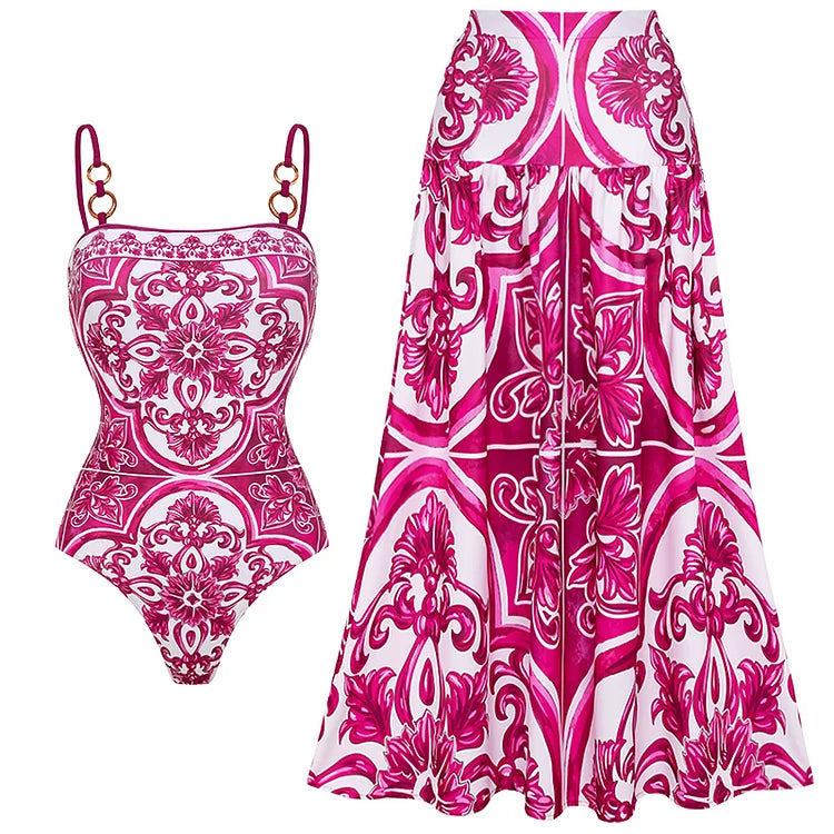Vintage Print One Piece