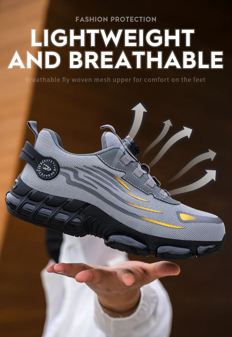 Men Rotating Button Safety Sneakers