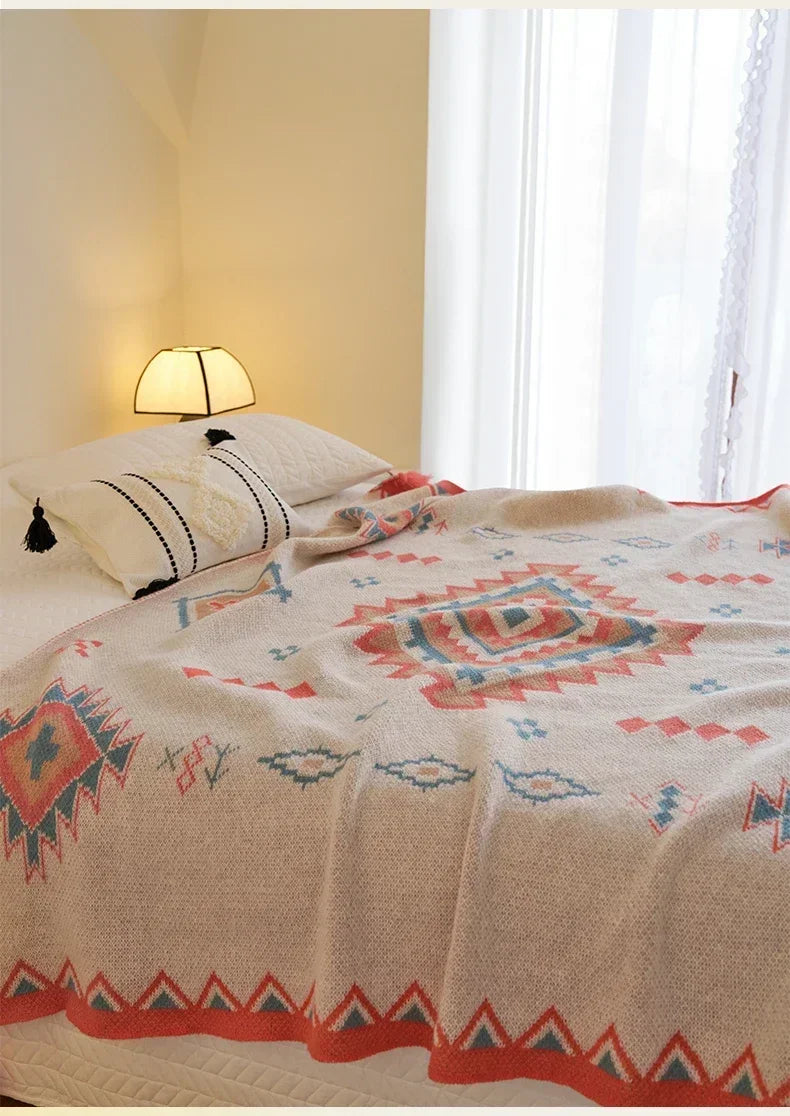 Bohemian Knit Sofa Blanket