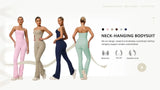 Women Backless Flared Yoga Jumpsuit