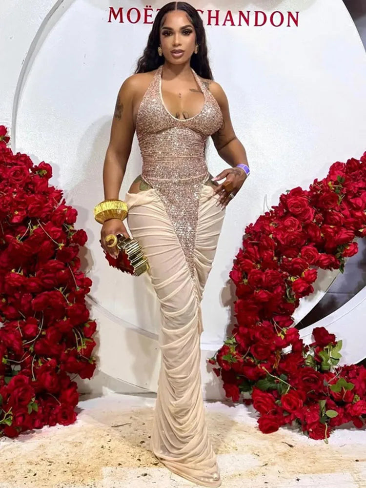 Women's Sequin Bodycon Maxi Dress
