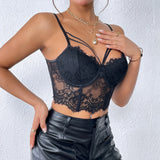 Black Lace Bustier Top