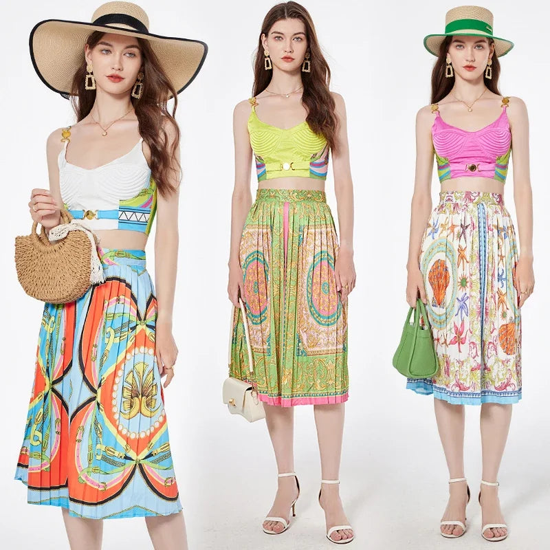 Women's Crop Top & Skirt Set