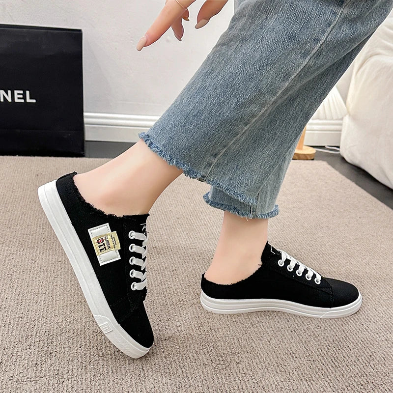 Women Canvas Slippers Casual Flat Shoes