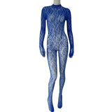 Women Lace Fishnet Club Jumpsuit