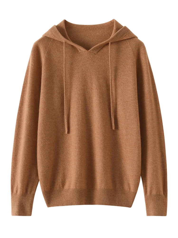 Women's 100% Cashmere Hooded Sweater