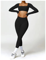 Women's Long Sleeve Yoga Shirt – Gym Push-Up Fitness Top
