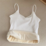 VelviFit™ casual velvet crop tank, elastic, sleek and sleeveless design for women's comfort in a soft, ribbed fabric.