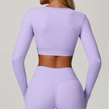Women's Hollow Out Long Sleeve Yoga Shirt – Gym Workout Running Top