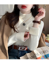 Women's Retro Red Turtleneck Sweater