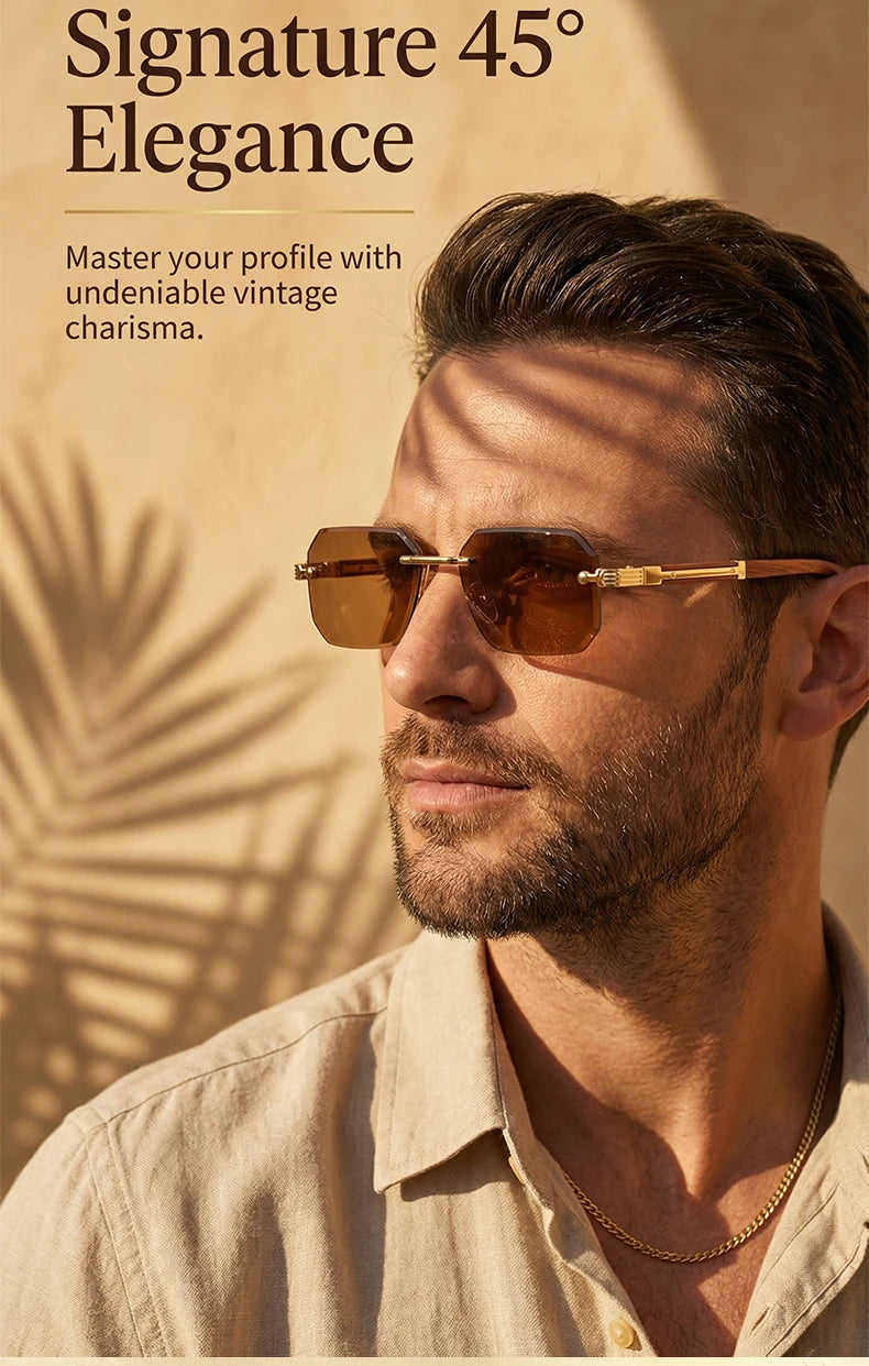 Elite Rimless Rectangle Sunglasses