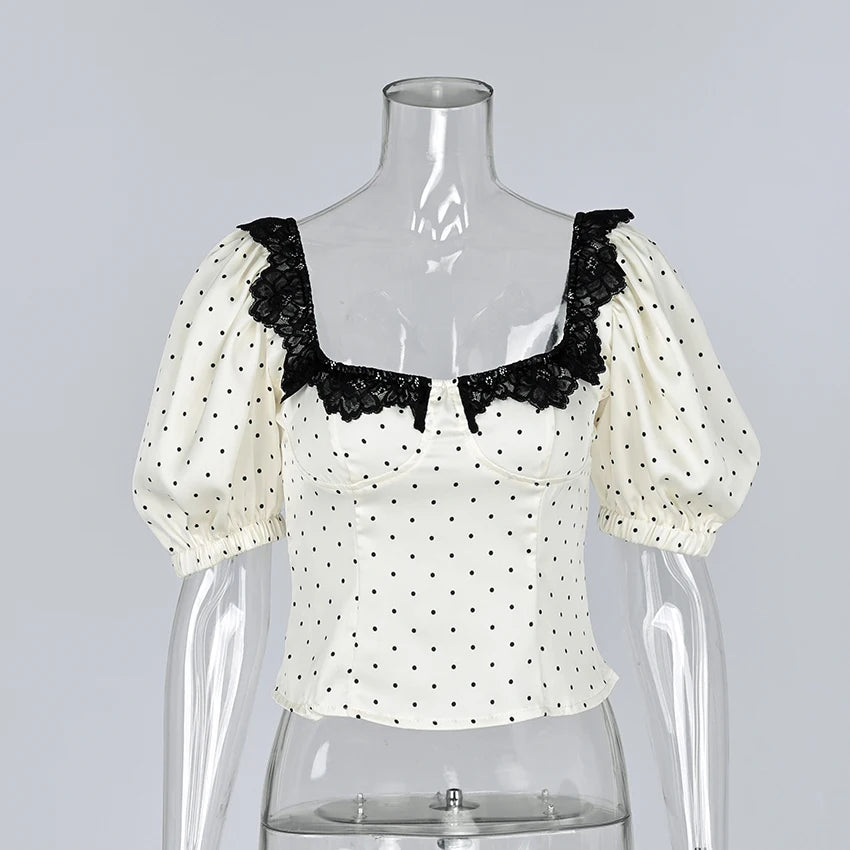 Vintage Charm Polka Dot Blouse