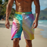 Men's Plus Size Tie-Dye Swim Shorts