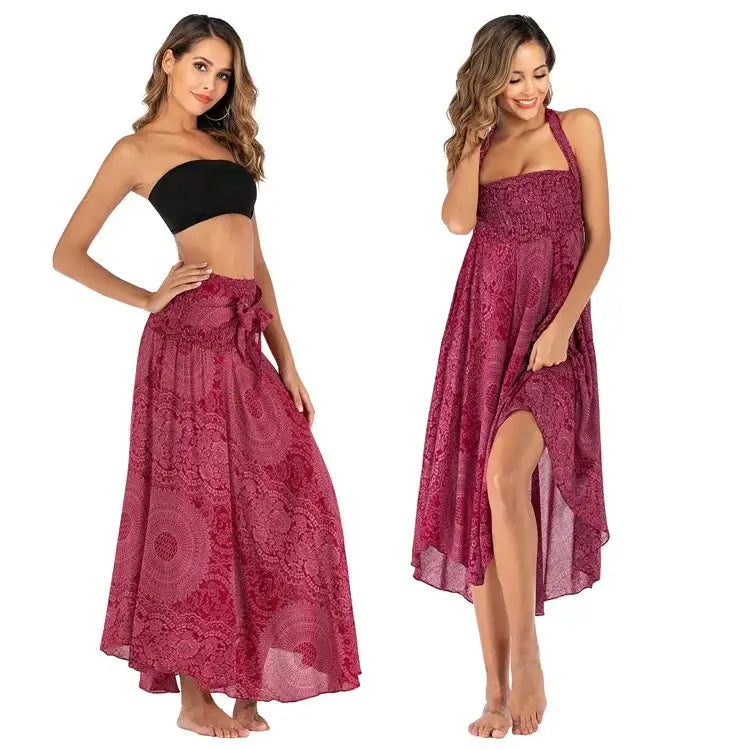 Women Vintage Plaid Button Midi Skirt