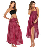 Women Vintage Plaid Button Midi Skirt