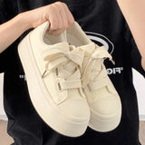 Women Canvas Sneakers White Platform Shoes