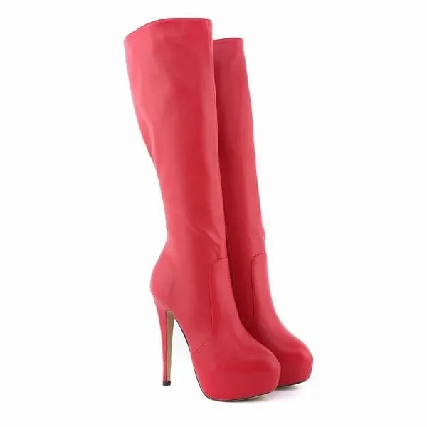 Women Over Knee Boots – Super Matte Leather Platform
