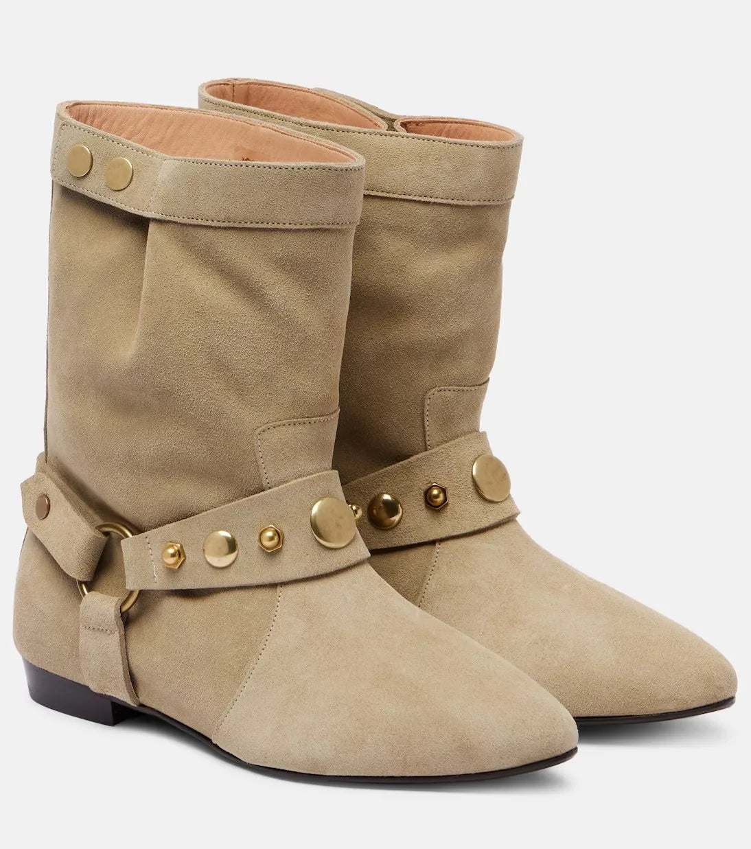 Women Rivet Embellished Ankle Boots – Casual Pointed Toe Suede