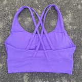 Women Cross Strap Sports Bra with Pads