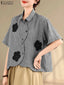Harper Checked Lapel Blouse