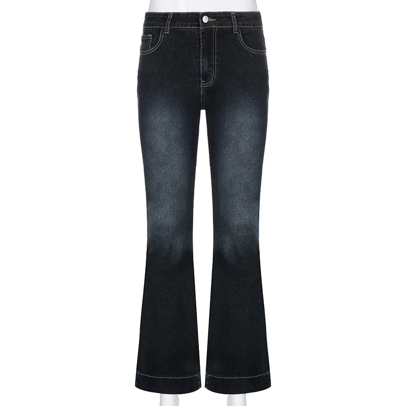 FlareRush™ – 90s Low Waist Cargo Pants (Vintage Y2K, Korean Flare)