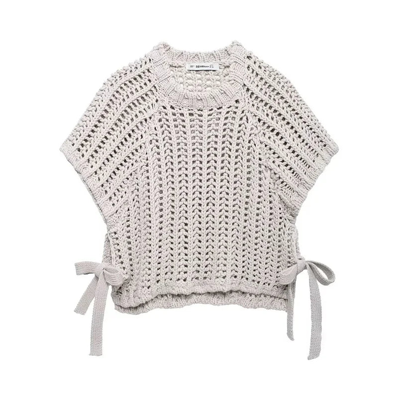 Women's Side Bow Knitted Pullover
