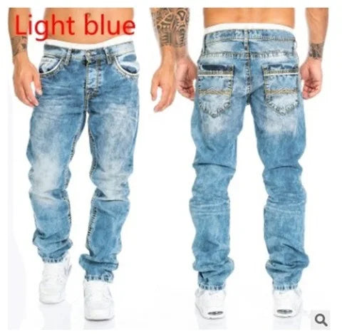 Men’s Hip-Hop Straight Stitch Jeans