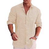 Men Linen Long Sleeve Shirt