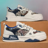 Men Breathable White Skateboard Sneakers