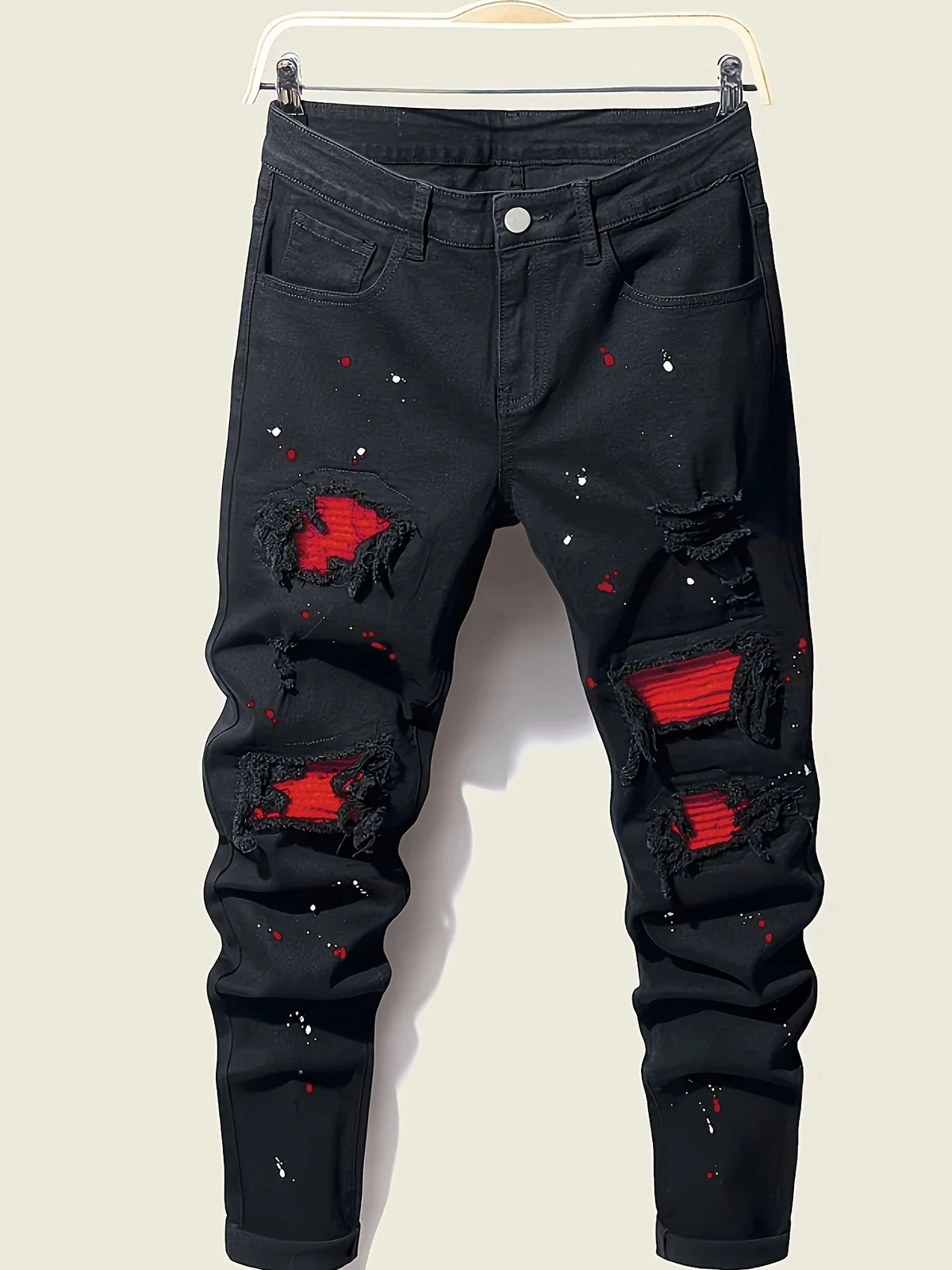 Men's Splash Ink Patchwork Jeans